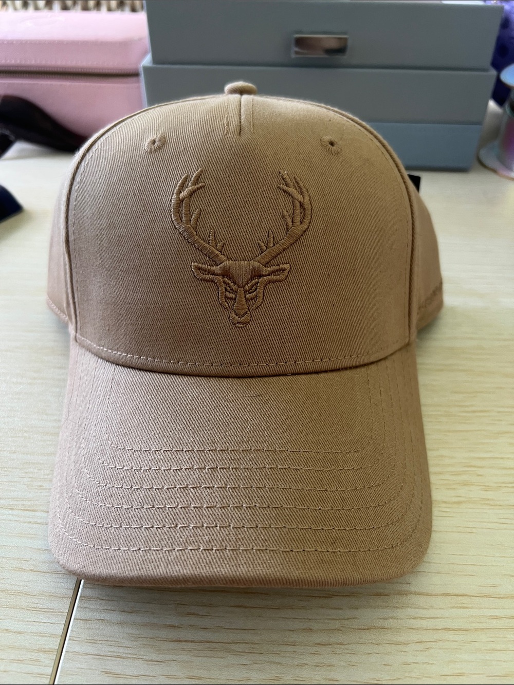 Tan Bucked Up Embroidered Baseball Cap